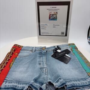 Authenticated Versace Barocco Print Shorts NWT